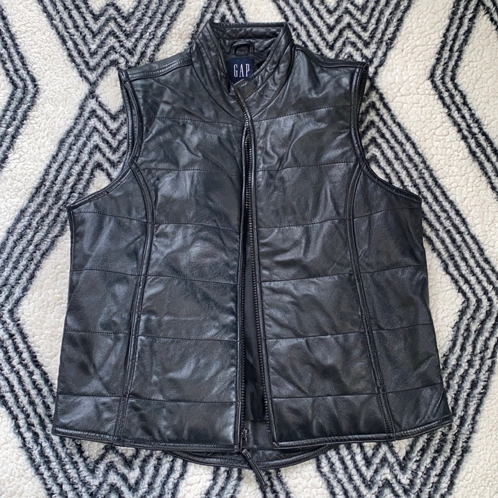 Gap 100% Leather Vest - XS